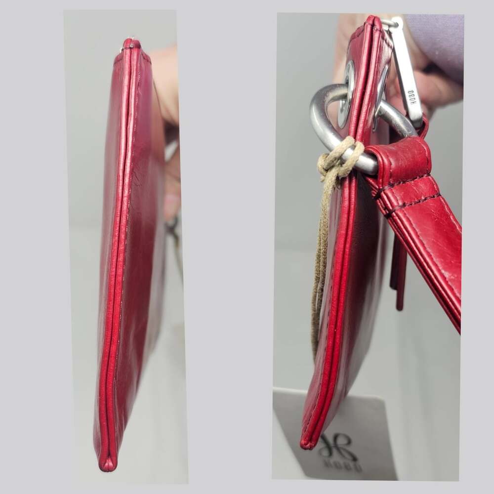 HOBO Vida Cardinal Red Polished Leather Clutch Wristlet NWT Minimalist - Picture 6 of 12